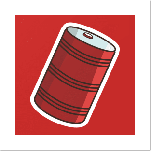 Oil Barrel Collection vector illustration. Industry working object icon concept. Oil barrel container for liquid chemical products oil, fuel and gasoline vector design with shadow on blue background. Posters and Art